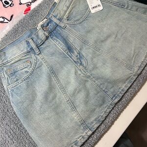 Free People Light Blue Denim Mini Skirt